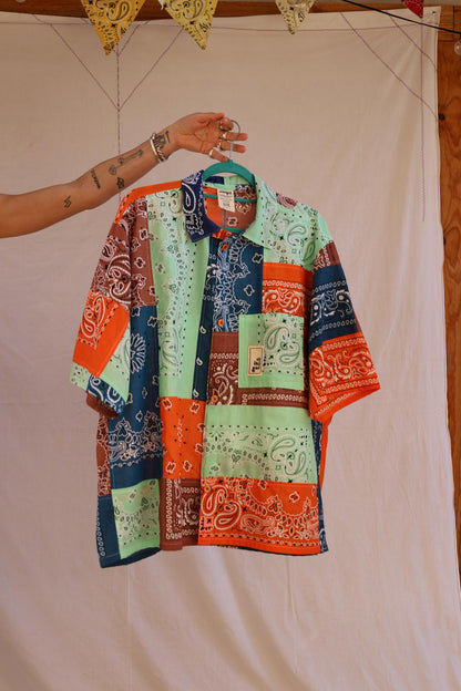 Camisa patchwork multicolor