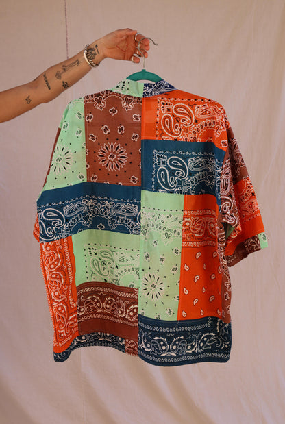 Camisa patchwork multicolor