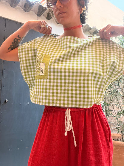 Camiseta de vichy crop