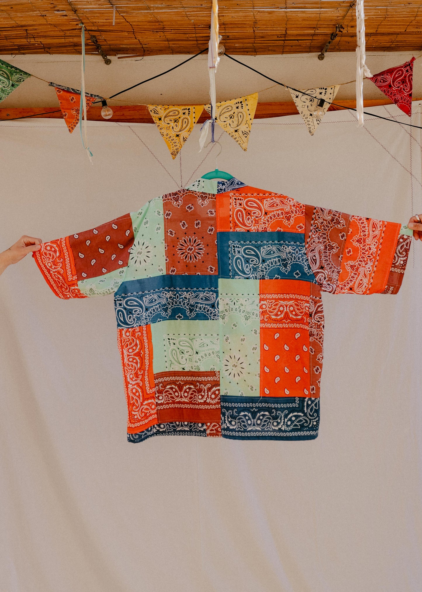 Camisa patchwork multicolor